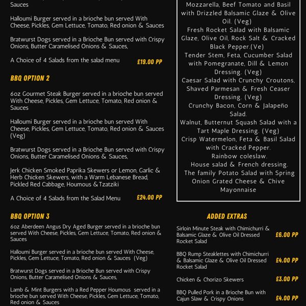 BBQ MENU