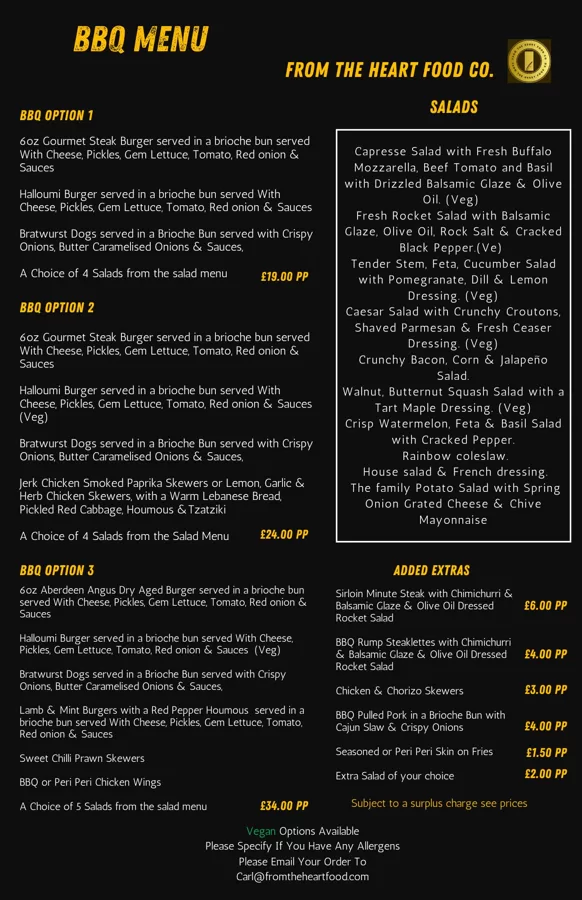 BBQ MENU
